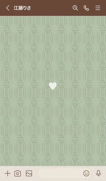 [LINE着せ替え] ～ハートとニット♥グリーン42_1～の画像3