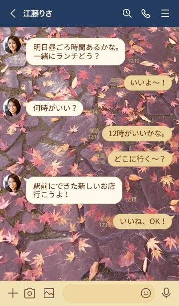 [LINE着せ替え] Autumn leaves Momiji 2の画像4