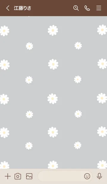 [LINE着せ替え] デイジー シンプル グレー 2の画像3