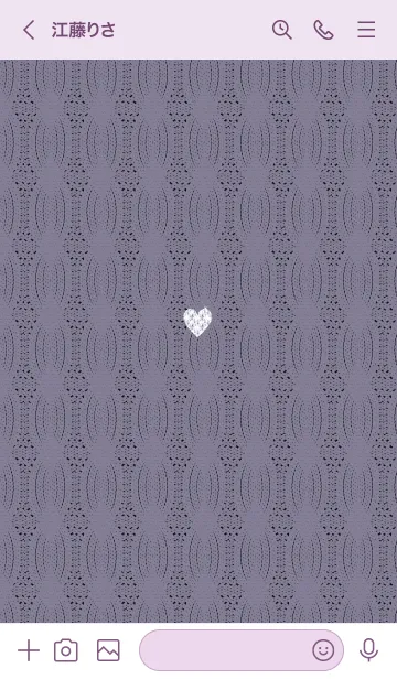 [LINE着せ替え] ～ハートとニット♥パープル32_1～の画像3