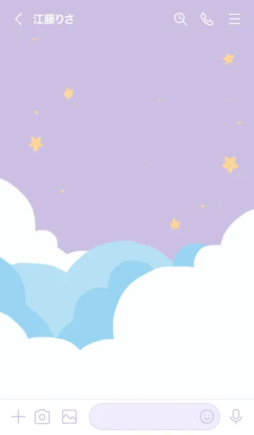 [LINE着せ替え] 月、星、空ライトパープルの画像3