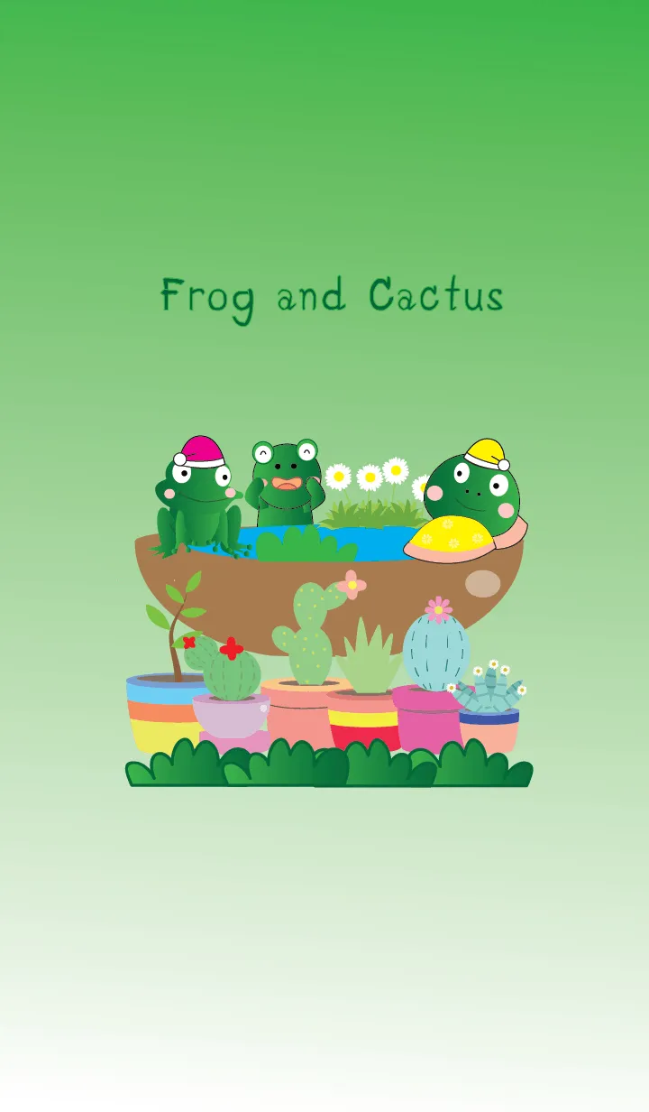 [LINE着せ替え] Frog and cuctus theme JPの画像1