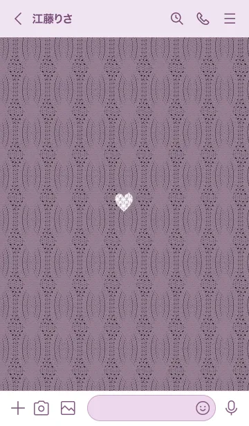 [LINE着せ替え] ～ハートとニット♥パープル33_1～の画像3