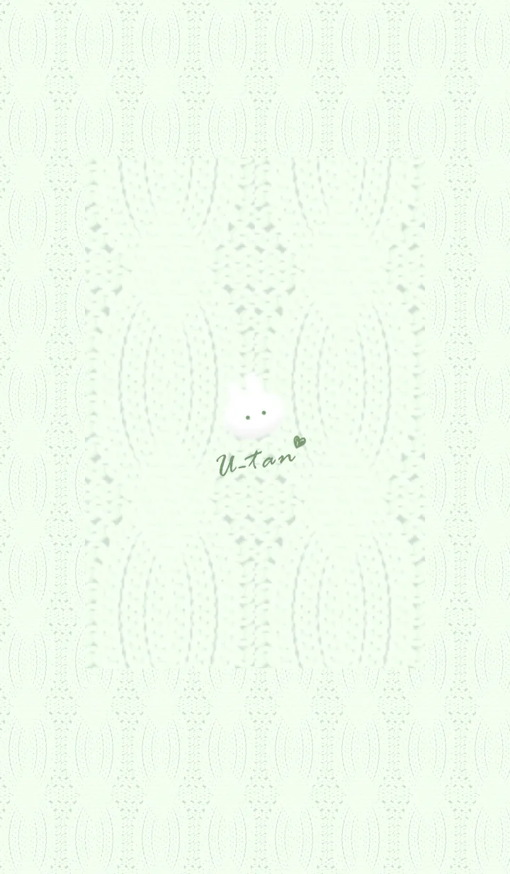 [LINE着せ替え] ～うさぎとニット2♥グリーン07_1～の画像1
