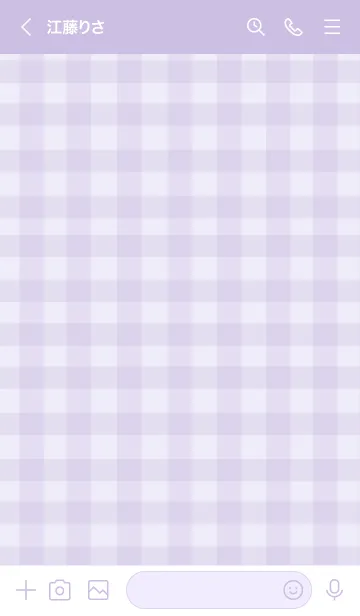 [LINE着せ替え] 韓国語 ギンガムチェック(パープル)の画像3
