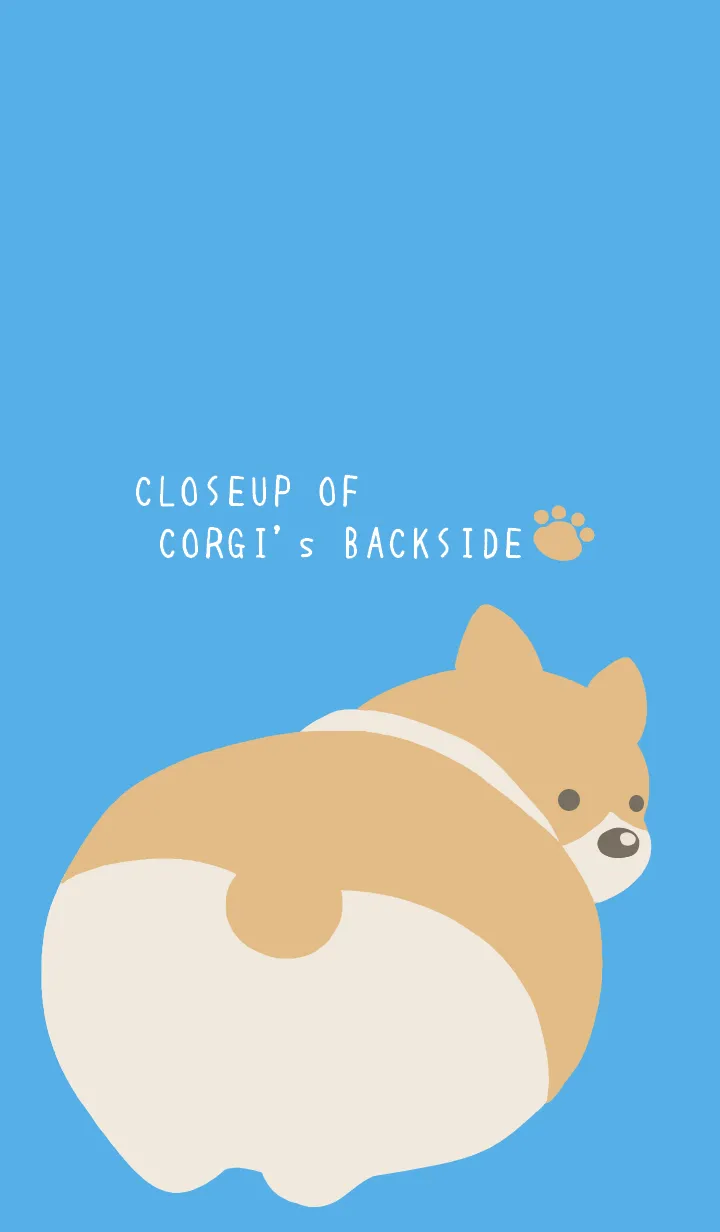 [LINE着せ替え] コーギーのおしりの着せかえ ブルーの画像1