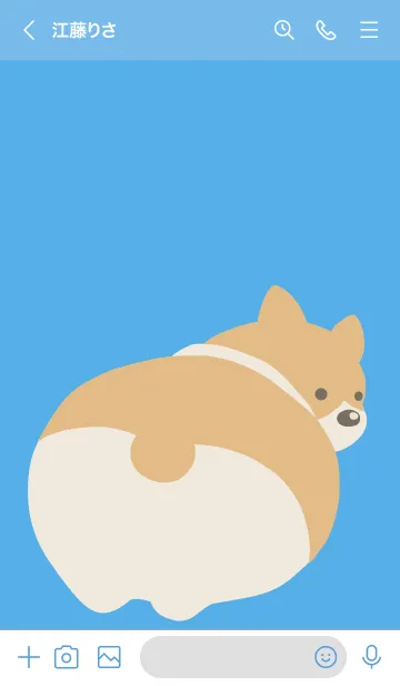 [LINE着せ替え] コーギーのおしりの着せかえ ブルーの画像3