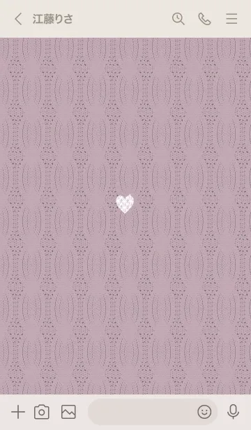 [LINE着せ替え] ～ハートとニット♥ピンクグレー39_1～の画像3