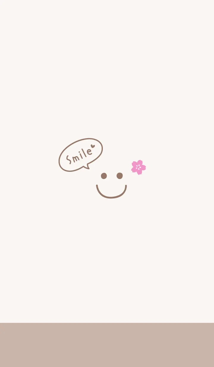 [LINE着せ替え] スマイルさくら<くすみベージュ>の画像1