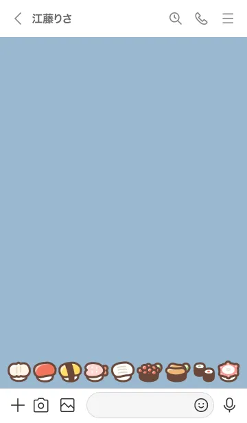 [LINE着せ替え] おすし /ブルー＆ホワイトの画像3