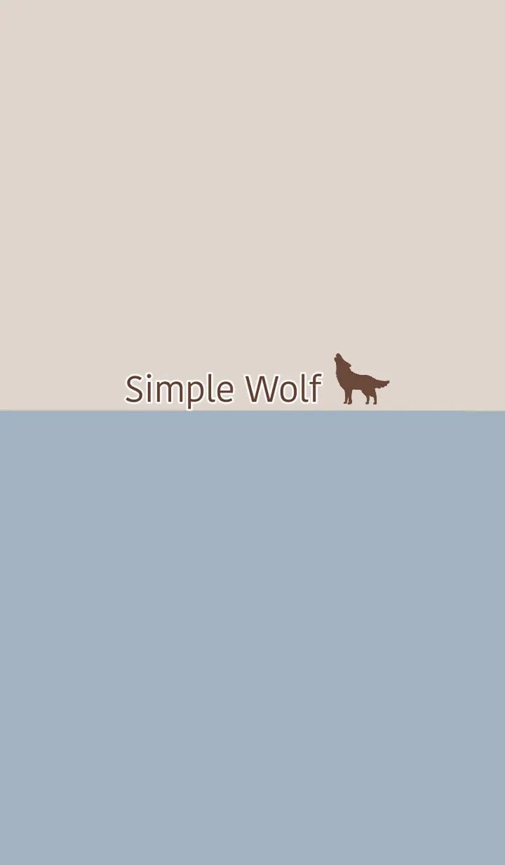 [LINE着せ替え] シンプル オオカミ ベージュ&くすみブルーの画像1