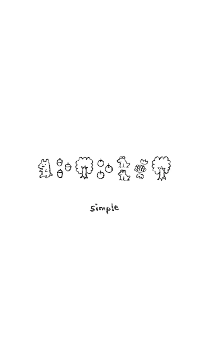 [LINE着せ替え] simple white ゆるかわ 2の画像1