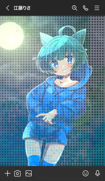 [LINE着せ替え] にゃのかちゃん【月夜ver】の画像3