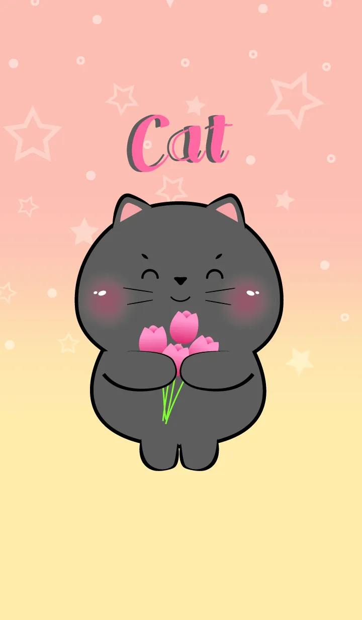 [LINE着せ替え] Little Black Cat In Pastel Theme (JP)の画像1