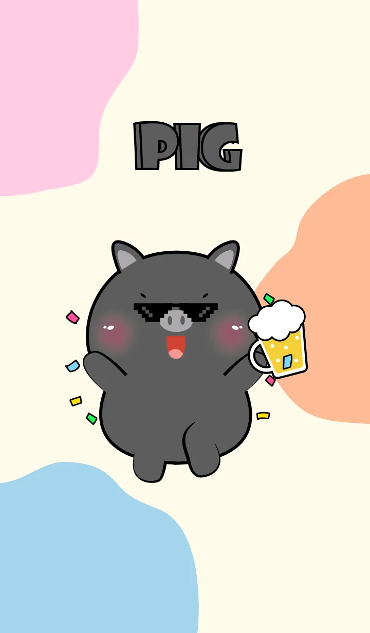 [LINE着せ替え] Black Pig Love Party Theme (JP)の画像1