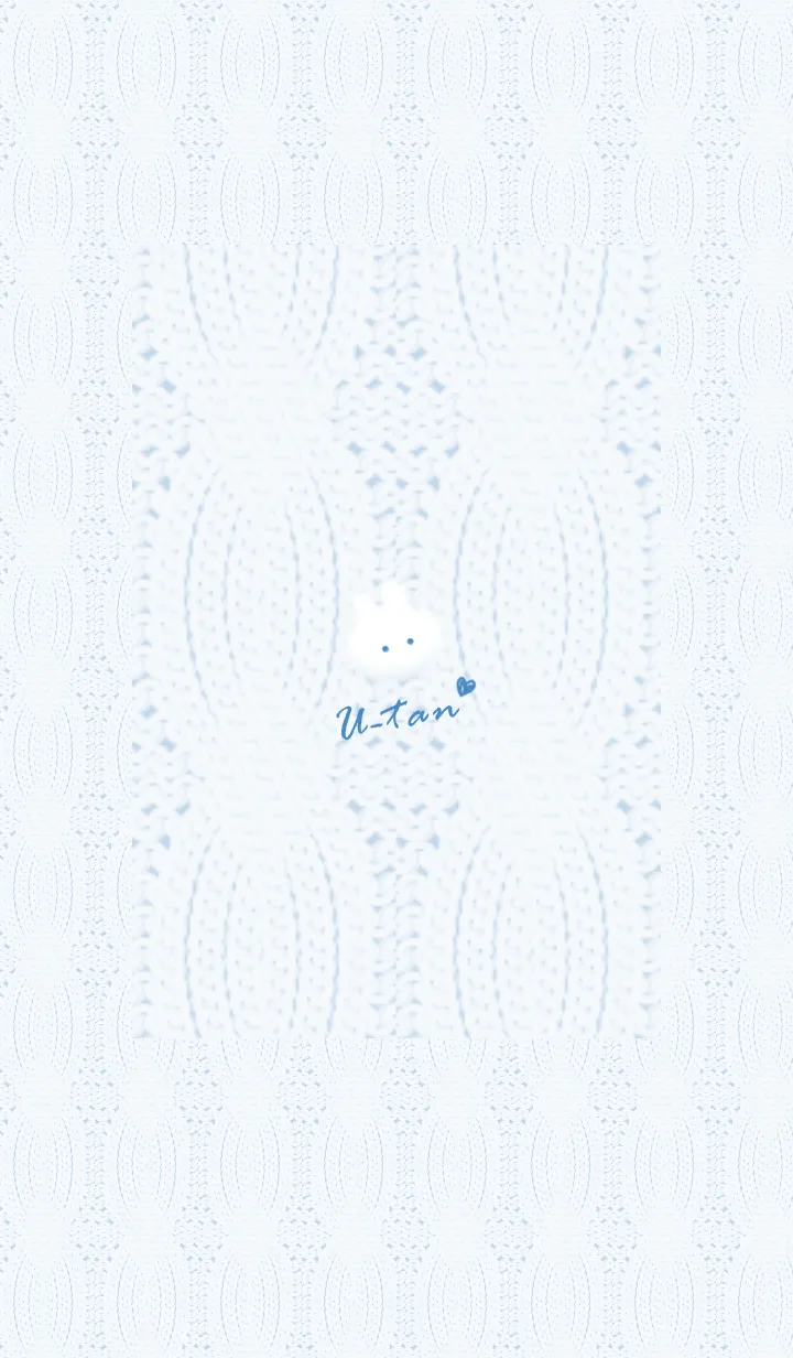 [LINE着せ替え] ～うさぎとニット2♥ブルー10_1～の画像1