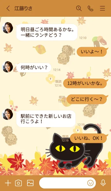 [LINE着せ替え] 黒ねこ×秋日和の画像4