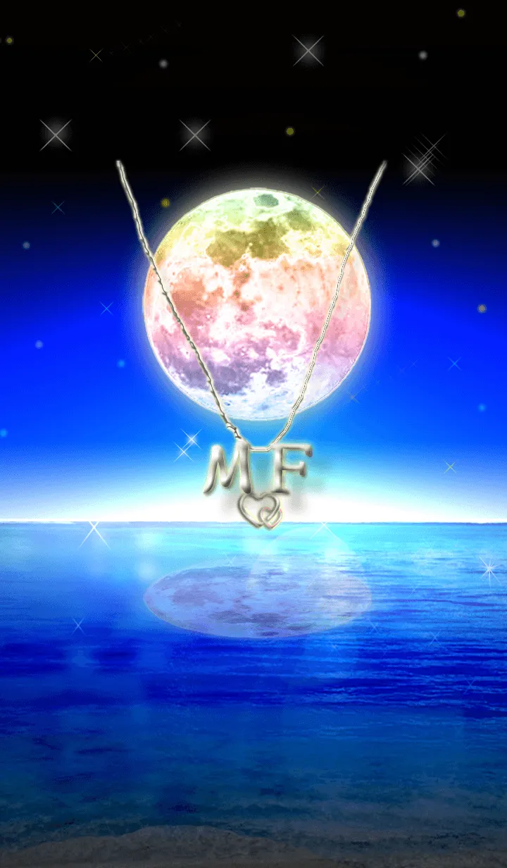 [LINE着せ替え] イニシャル22 M&F （レインボームーン2）の画像1