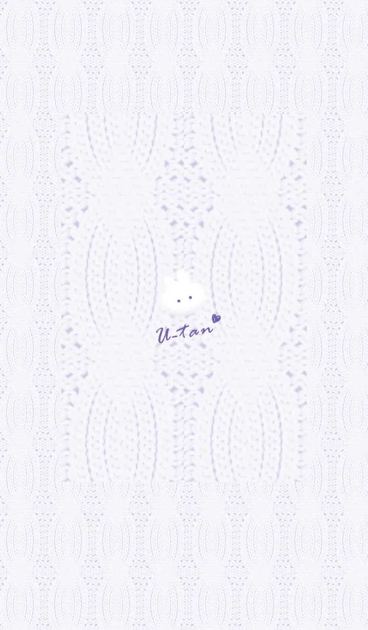 [LINE着せ替え] ～うさぎとニット2♥パープル11_1～の画像1