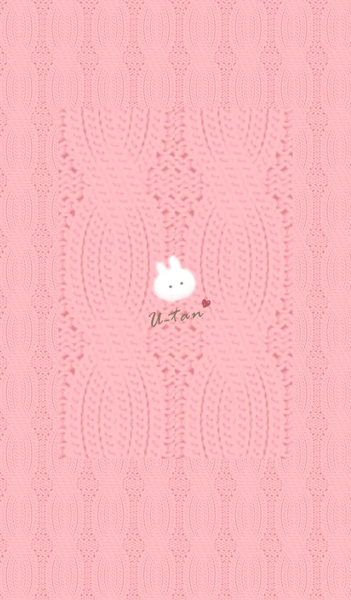 [LINE着せ替え] ～うさぎとニット2♥ピンク13_1～の画像1