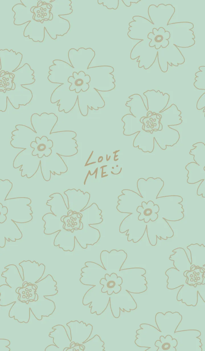 [LINE着せ替え] 線の花 グリーン5の画像1