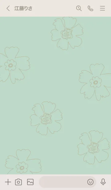 [LINE着せ替え] 線の花 グリーン5の画像3