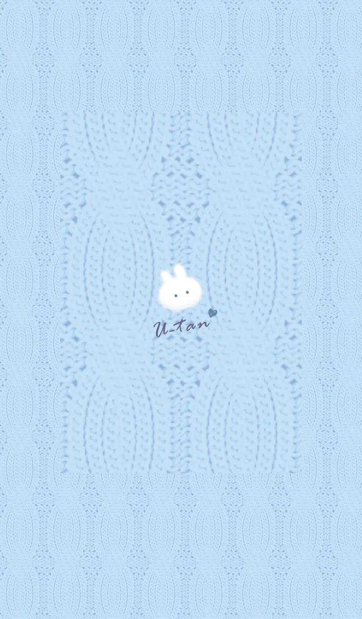 [LINE着せ替え] ～うさぎとニット2♥ブルー14_1～の画像1
