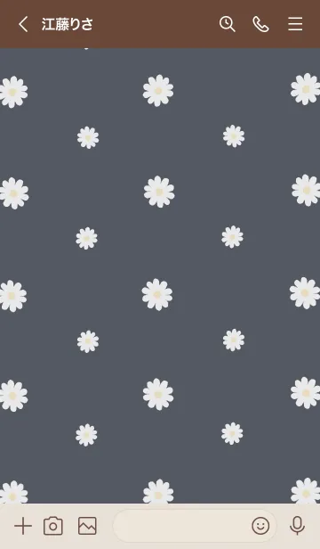 [LINE着せ替え] デイジー シンプル ネイビーの画像3