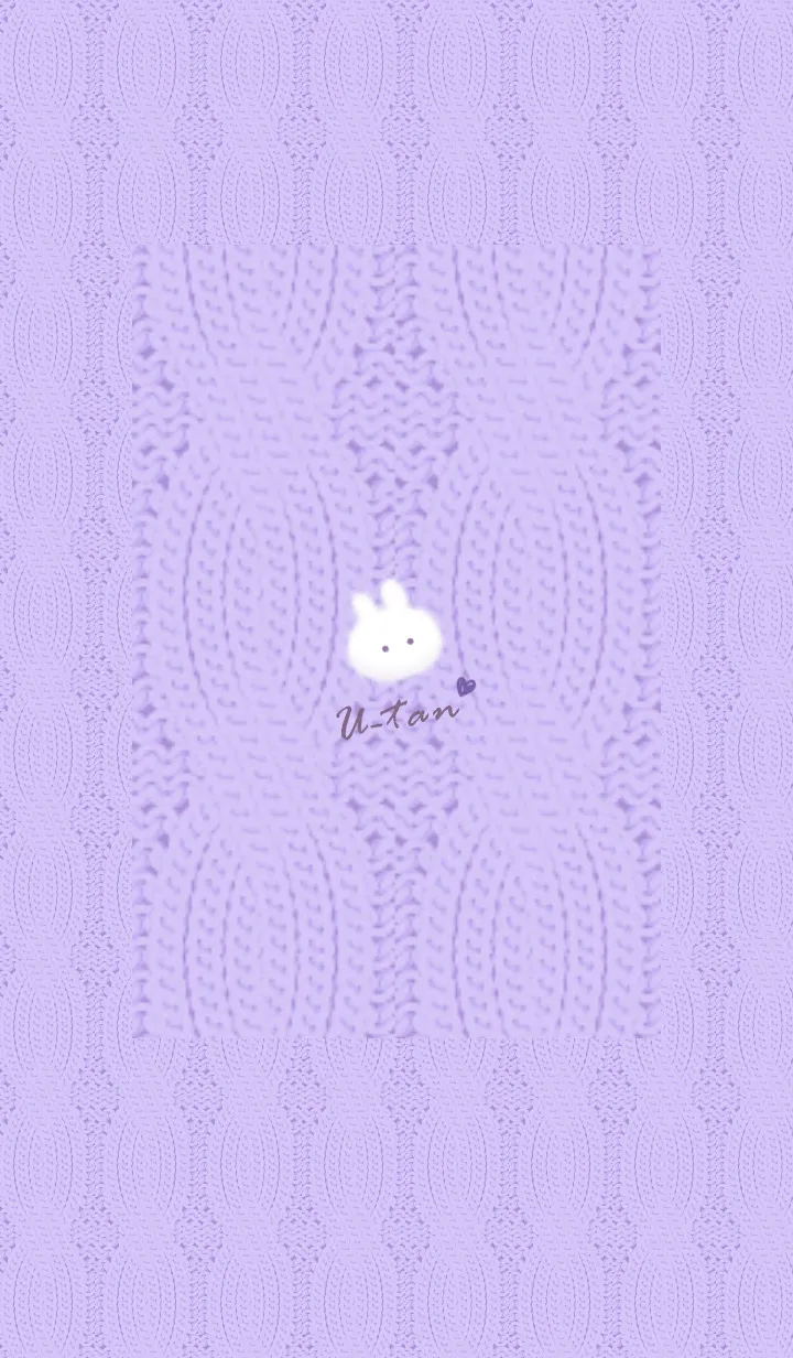 [LINE着せ替え] ～うさぎとニット2♥パープル16_1～の画像1