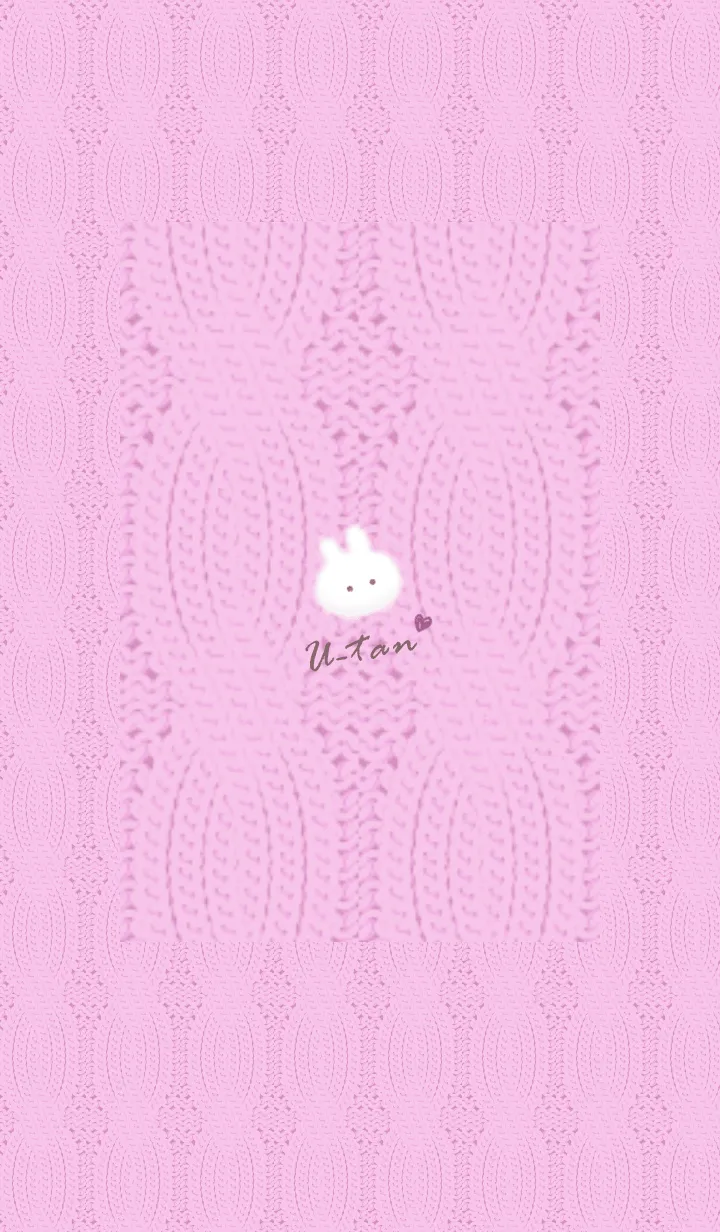 [LINE着せ替え] ～うさぎとニット2♥ピンクパープル17_1～の画像1