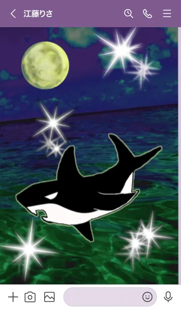 [LINE着せ替え] 幸運のサメ 満月 海 全体運上昇の画像3