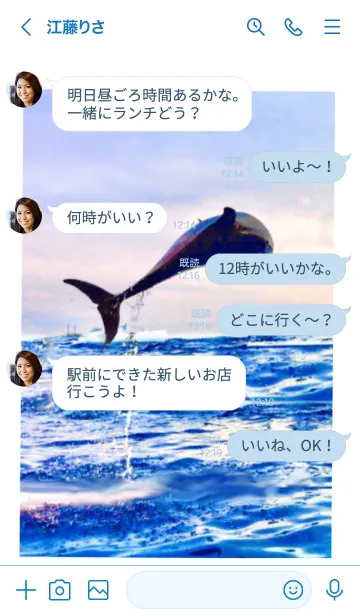 [LINE着せ替え] 幸運の海 イルカ 全体運上昇の画像4