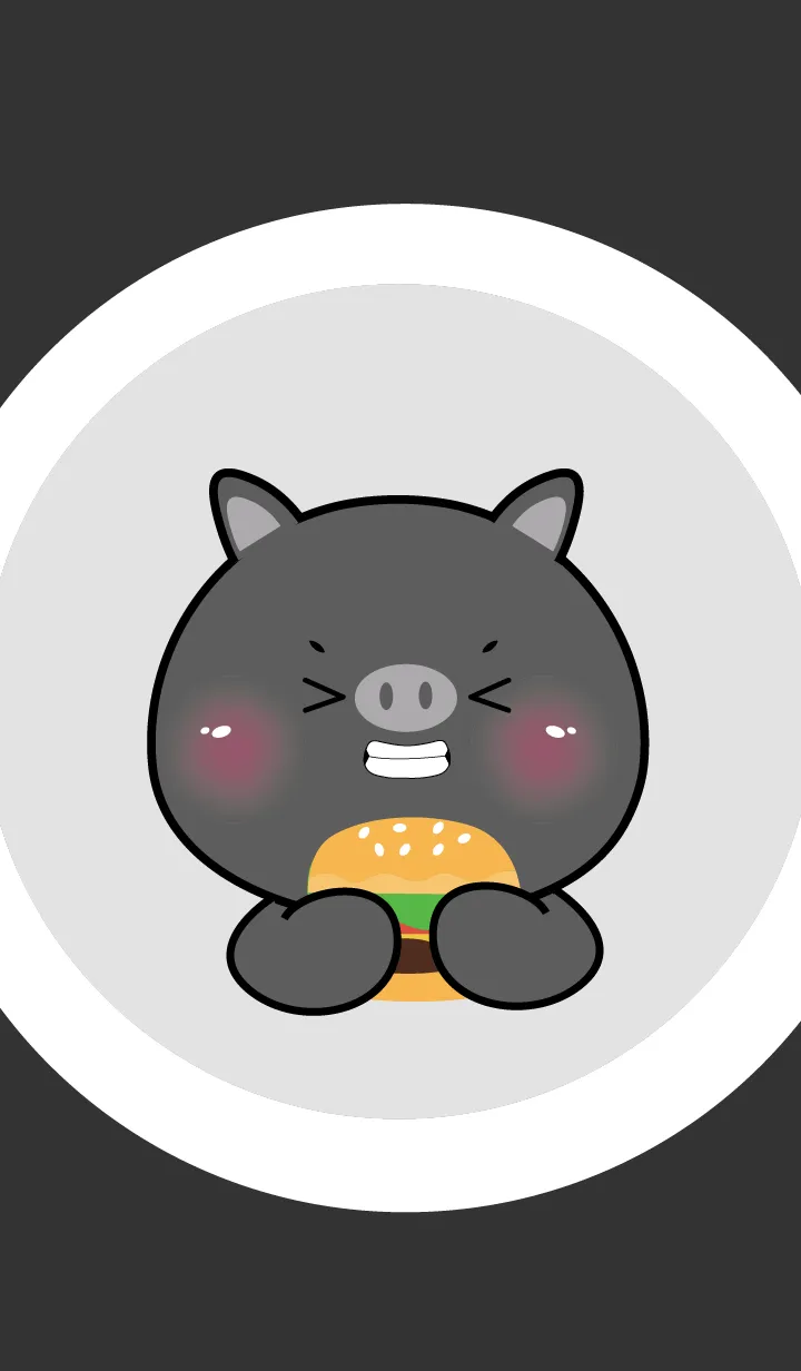 [LINE着せ替え] Cute Black Pig Simple Theme 2 (JP)の画像1