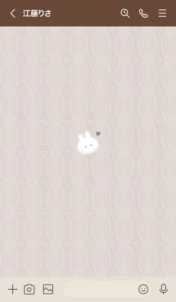 [LINE着せ替え] ～うさぎとニット2♥ブラウン40_1～の画像3