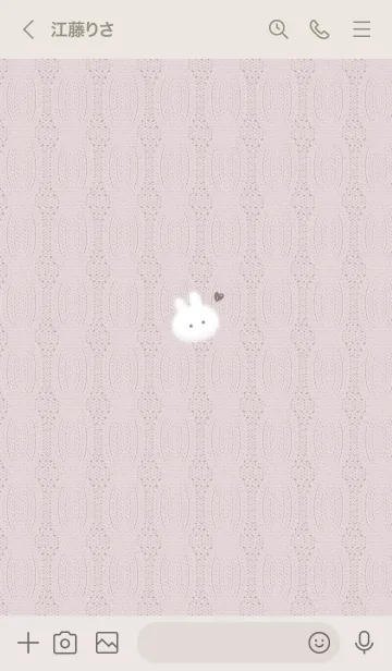 [LINE着せ替え] ～うさぎとニット2♥ピンクグレー39_1～の画像3