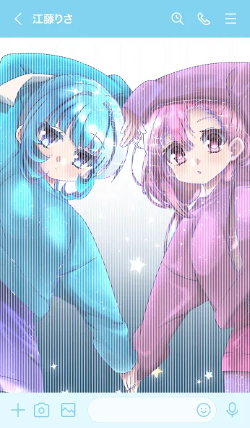 [LINE着せ替え] Blue×Pink G[B ver]の画像3