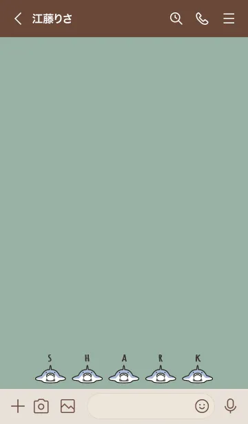 [LINE着せ替え] ベージュとカーキ : チビサメの大群の画像3