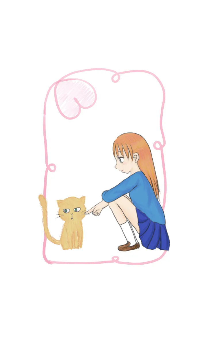 [LINE着せ替え] 猫×女の子の画像1