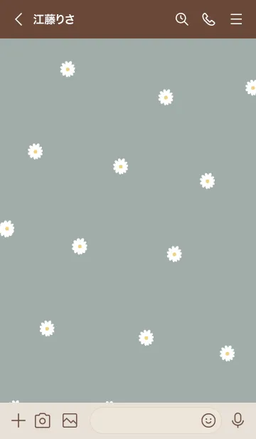 [LINE着せ替え] daisy_pattern (green beige)の画像3