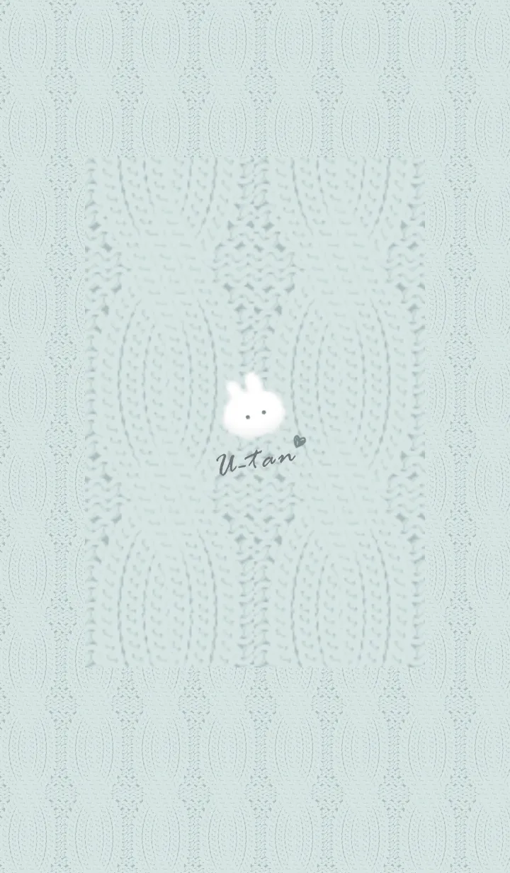[LINE着せ替え] ～うさぎとニット2♥ブルーグリーン34_1～の画像1