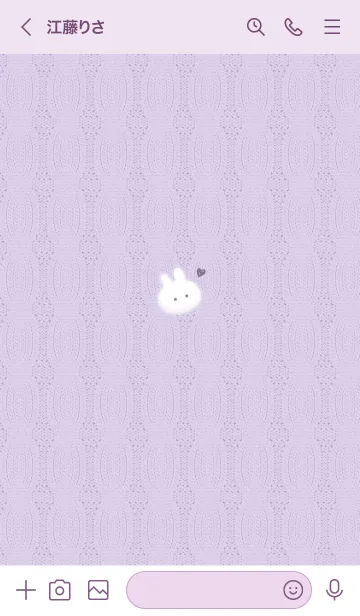 [LINE着せ替え] ～うさぎとニット2♥パープル24_1～の画像3