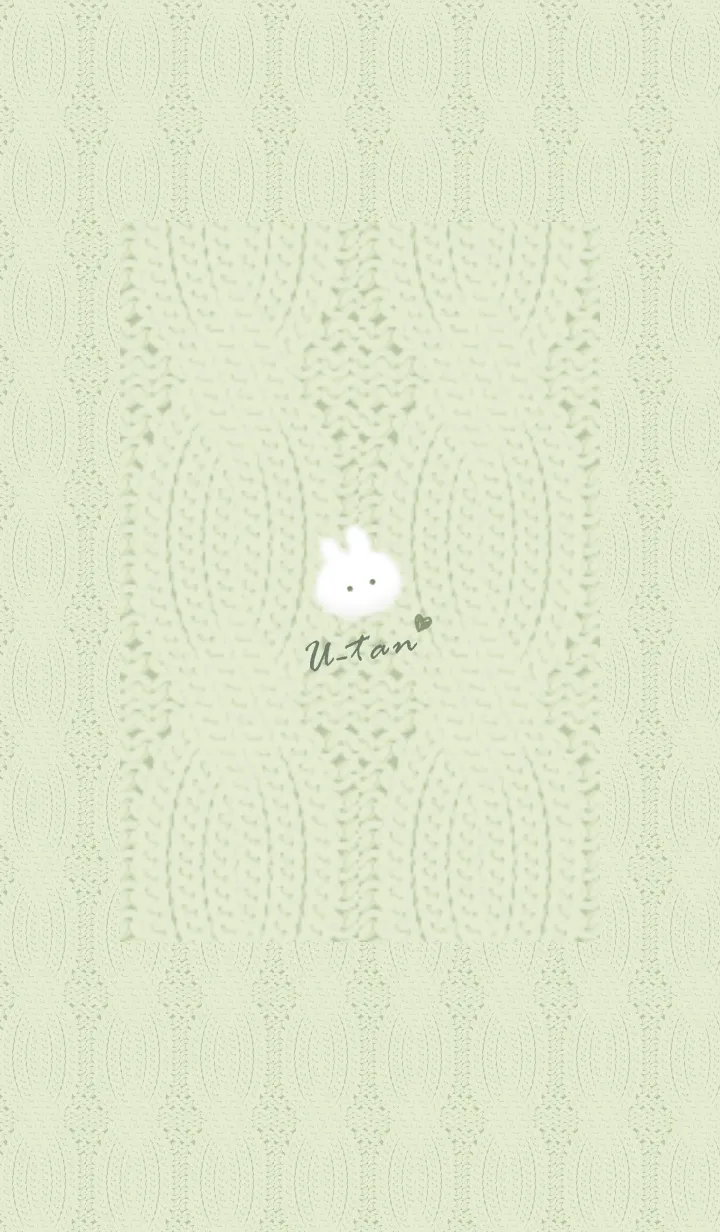[LINE着せ替え] ～うさぎとニット2♥グリーン30_1～の画像1