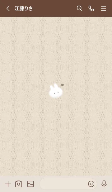 [LINE着せ替え] ～うさぎとニット2♥ベージュ29_1～の画像3