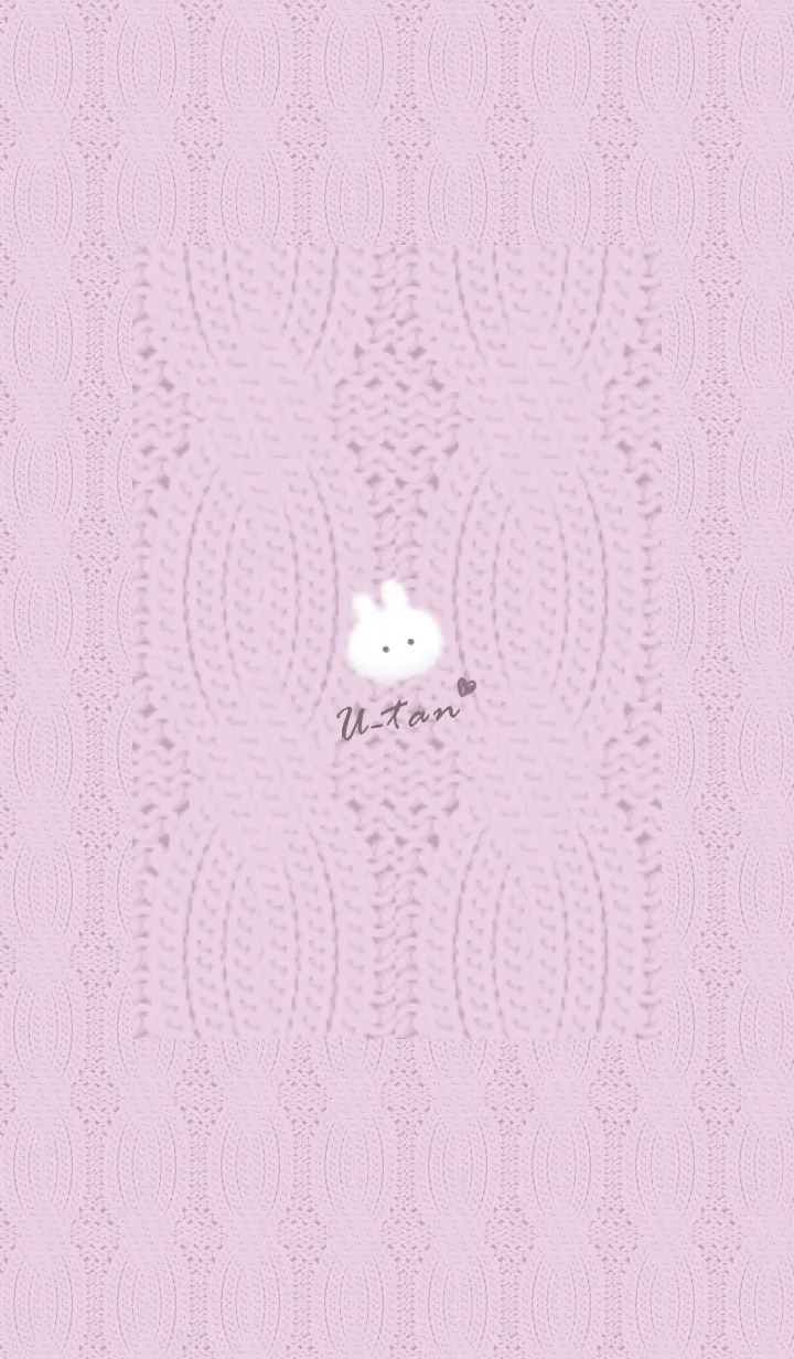[LINE着せ替え] ～うさぎとニット2♥ピンクパープル25_1～の画像1