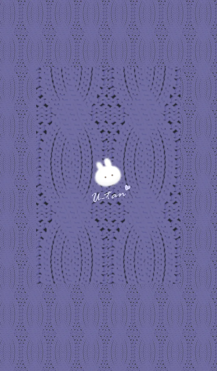 [LINE着せ替え] ～うさぎとニット2♥パープル45_1～の画像1