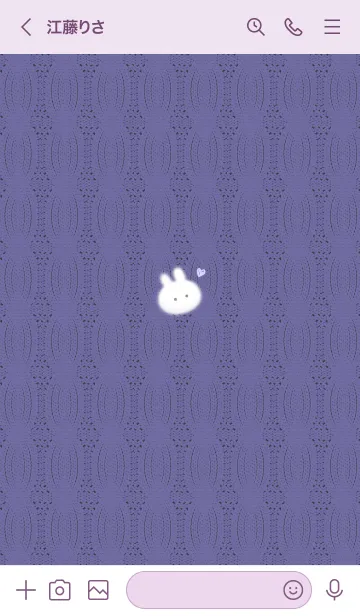 [LINE着せ替え] ～うさぎとニット2♥パープル45_1～の画像3