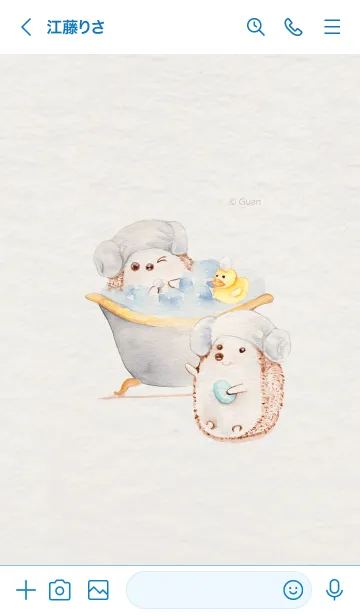 [LINE着せ替え] ハリネズミの日常生活 05 - 明るい色の画像3