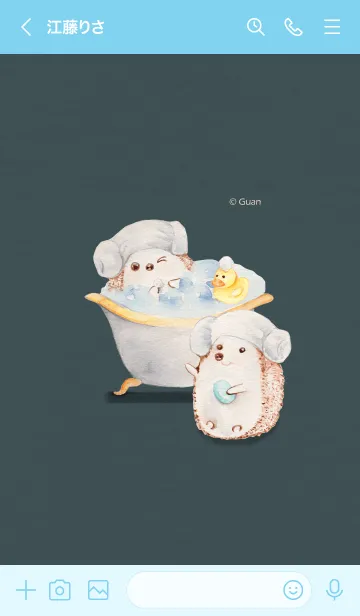 [LINE着せ替え] ハリネズミの日常生活 05 - 濃い色の画像3