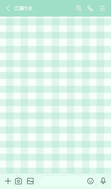 [LINE着せ替え] いちご×チェック柄 ミントグリーンの画像3