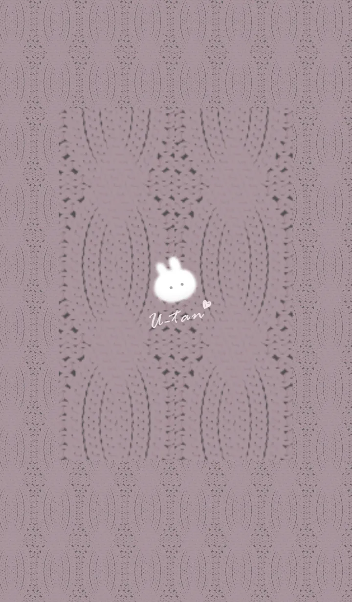 [LINE着せ替え] ～うさぎとニット2♥ピンクグレー52_1～の画像1